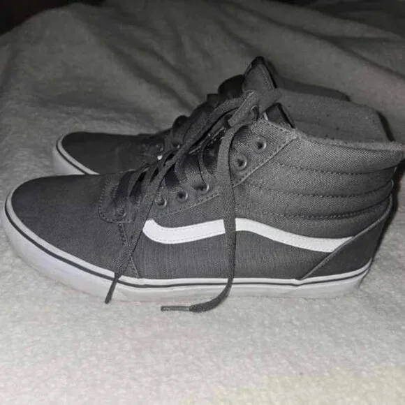 VANS Mens Ward Hi Top Off the Wall Gray Canvas Sneakers, Size: 11 - Picture 3 of 7